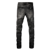 Amr Staggered Black Jeans