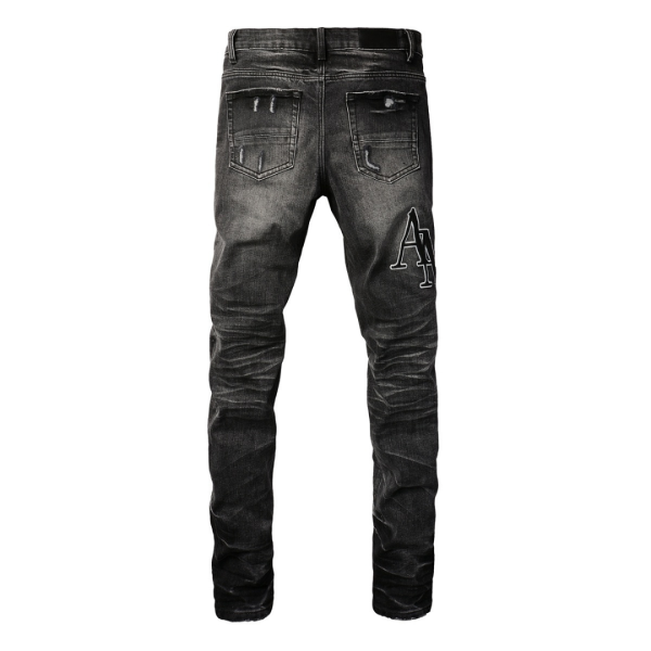Amr Staggered Black Jeans