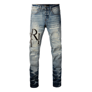 Amr Staggered Blue Jeans