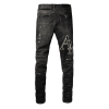 Amr Staggered Logo Black Jeans