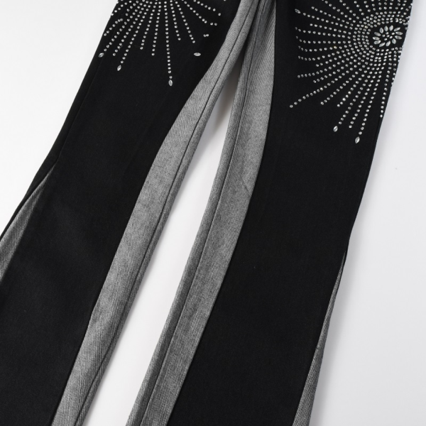 Black Flare Diamonds Jeans