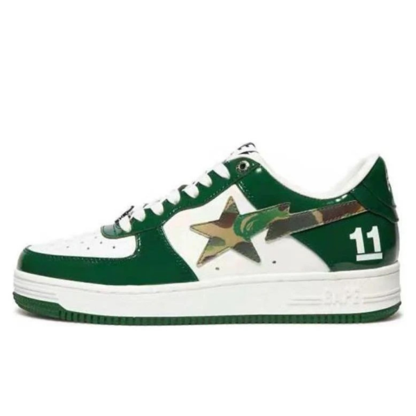 Bape Bapesta Dark Green Camo White