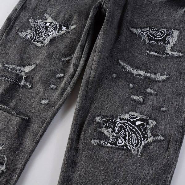 86c0c811 Amr Black Bandana Jeans
