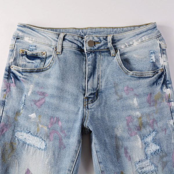 Amr Paint Splatter Blue Jeans