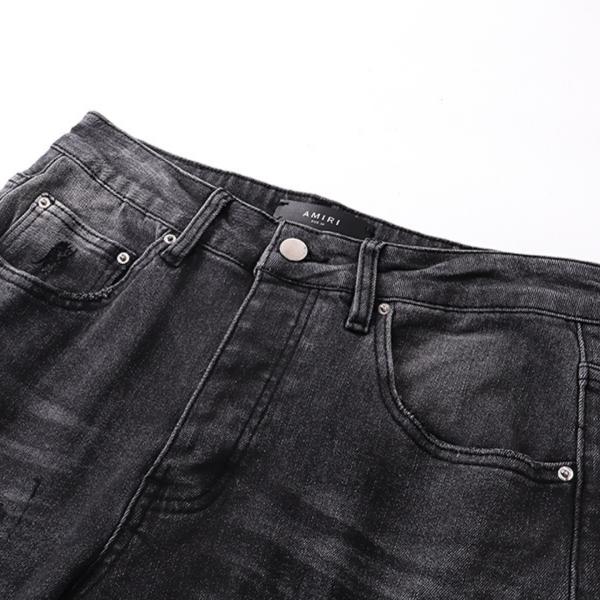 Amr Grey Staggered Logo Jeans